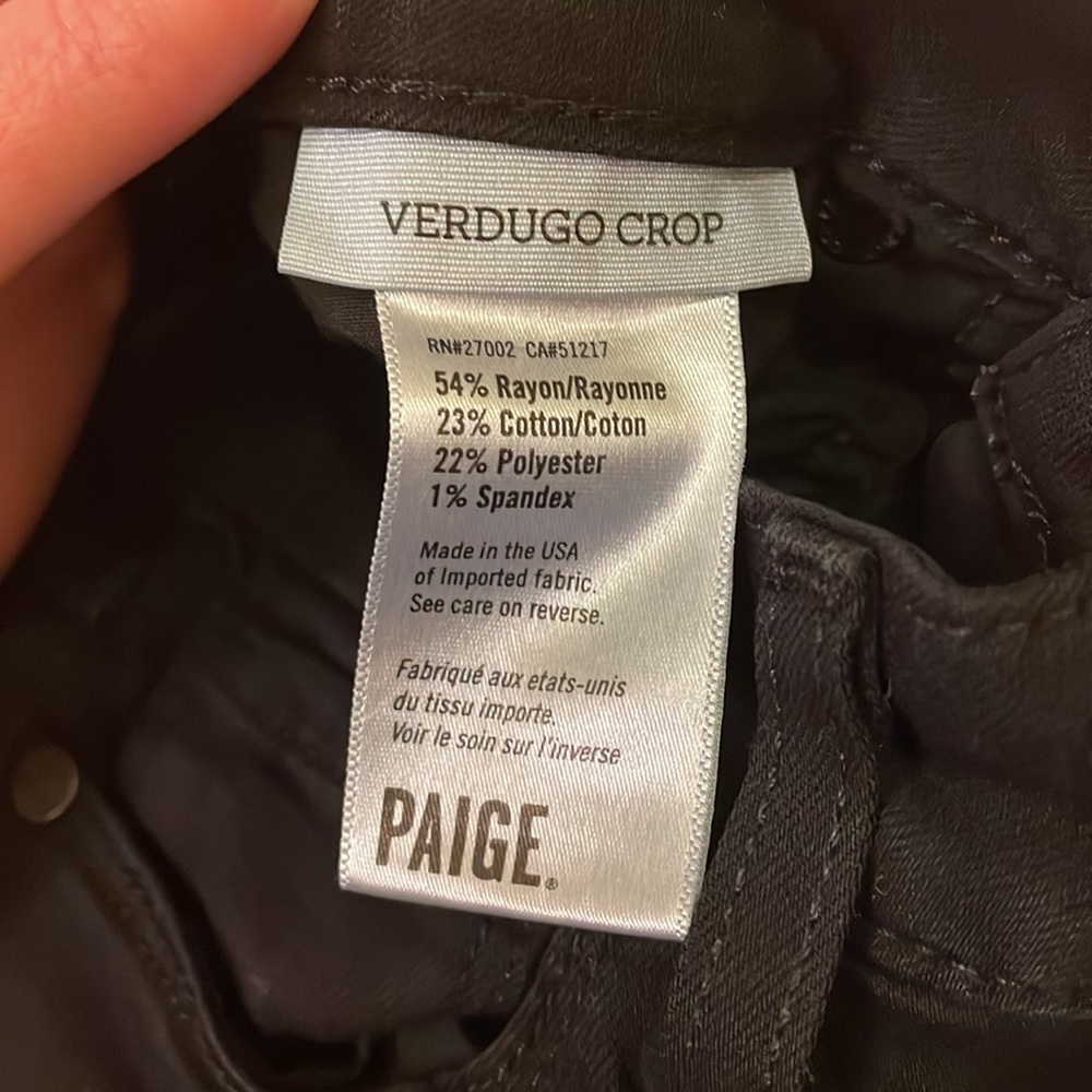 Paige Jeans Black Verdugo Crop 24 - Picture 6 of 9